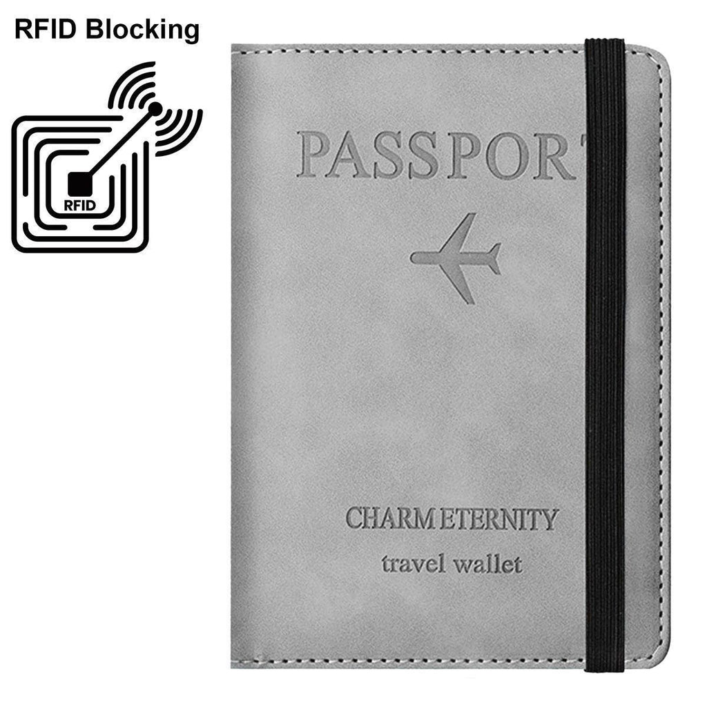 Elastic strap passport storage bag, anti magnetic anti-theft, integrated storage leather case for overseas travel documents and bank cards