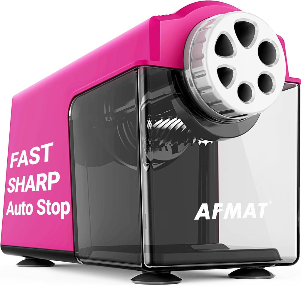 Electric Pencil Sharpener Heavy Duty, 6-Hole Classroom Pencil Sharpener for 6-11mm Pencils, Auto Stop Pencil Sharpeners Plug in, 10,000+ Sharpenings, Save Colored Pencils, Teacher Must Have