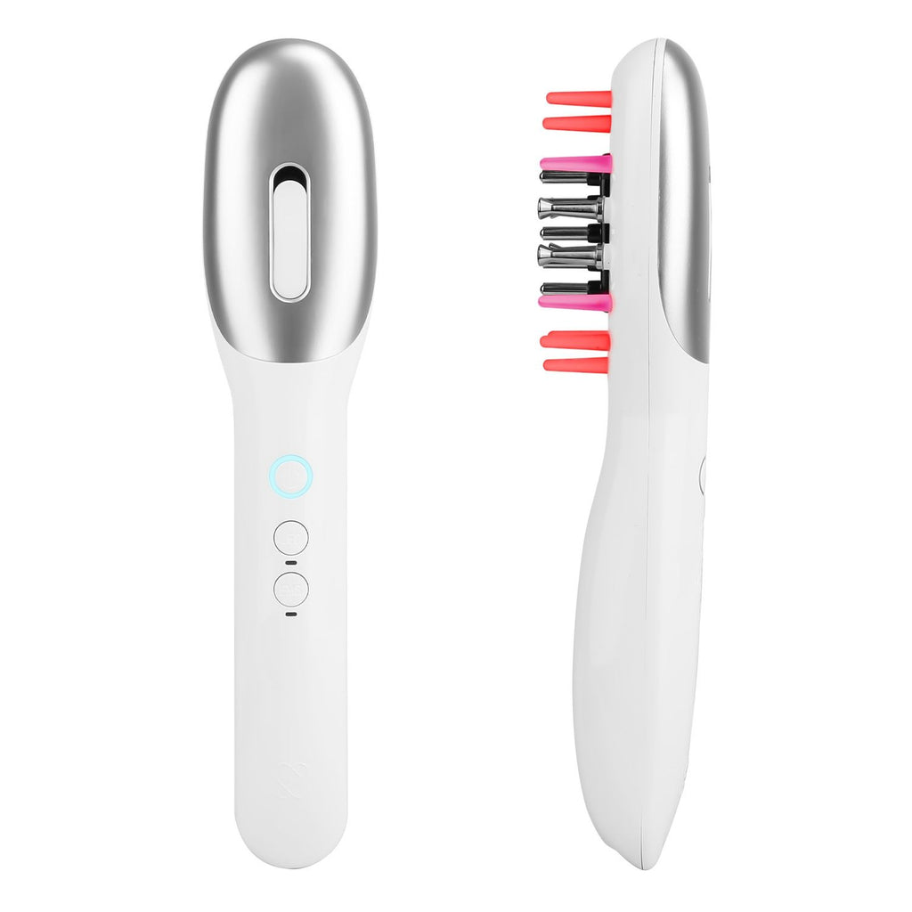 Electric Scalp Massage Comb Microcurrent Hair Brush Handheld Head Scratcher Massager Hair Oil Applicator with Vibration Micro-Current Mode Red & Blue Light Therapy Oil Applicator