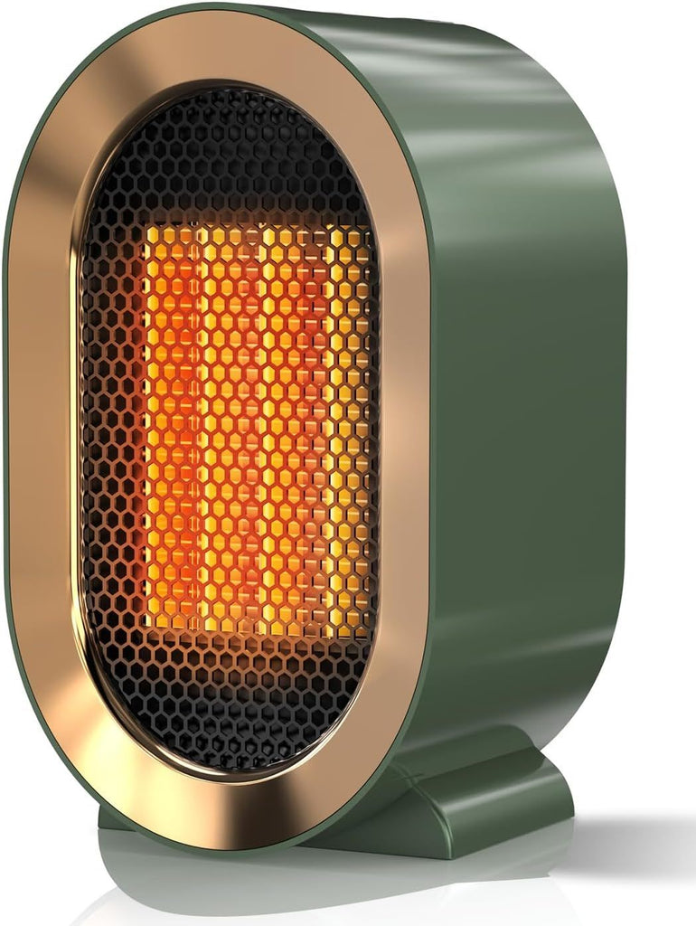 Electric Space Heater - 1200W Energy-Efficient Heater for Indoor Use. This two-speed portable heater fan is perfect for offices, providing adjustable warmth (White)