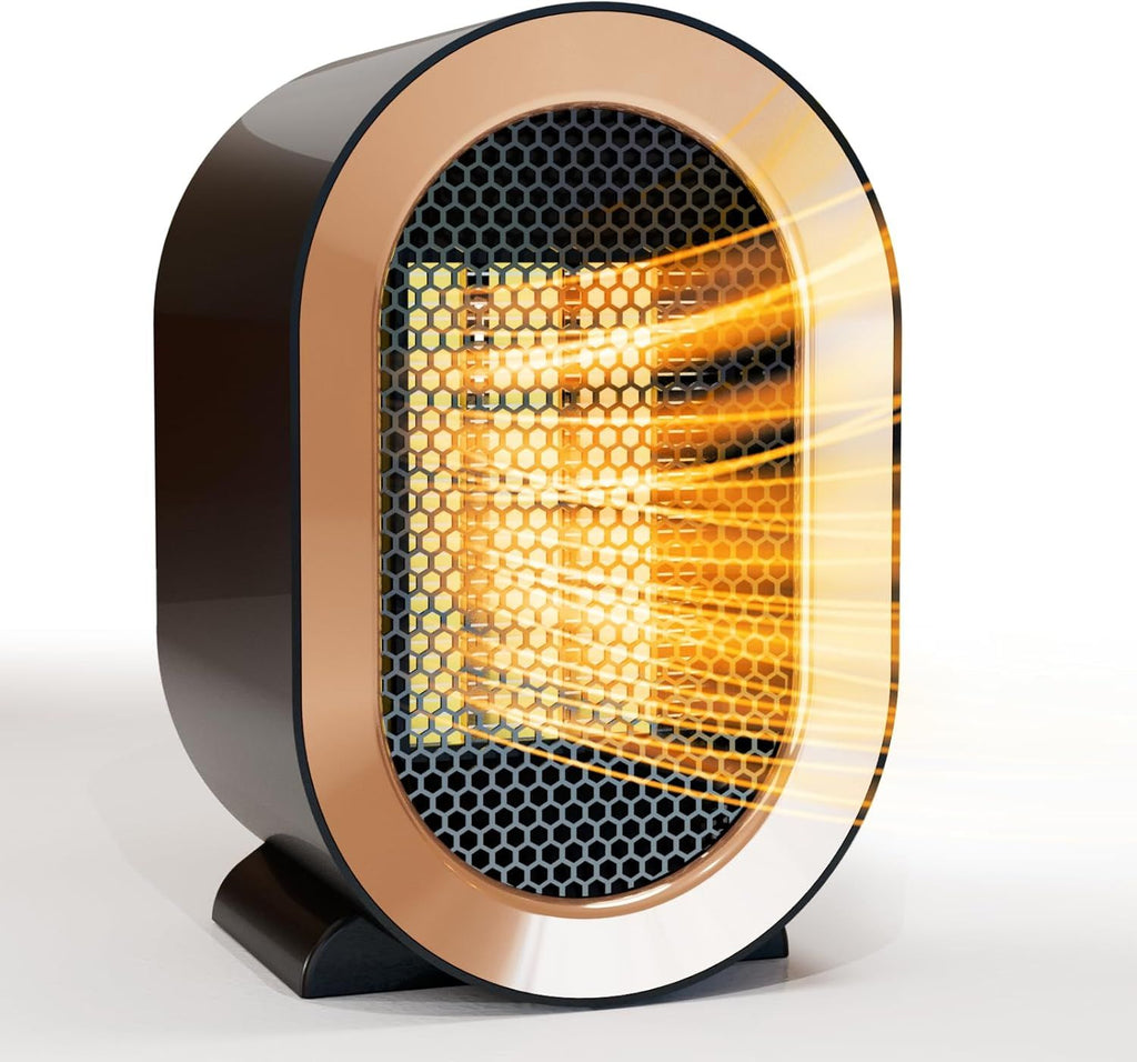 Electric Space Heater - 1200W Energy-Efficient Heater for Indoor Use. This two-speed portable heater fan is perfect for offices, providing adjustable warmth (White)