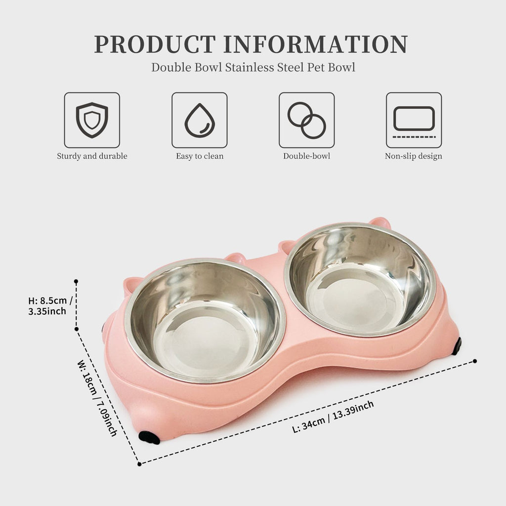 Elevated cat food bowl, spill proof pet bowl, double-layer cat food bowl