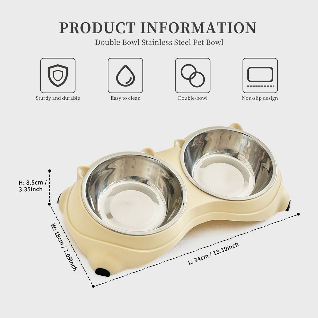 Elevated cat food bowl, spill proof pet bowl, double-layer cat food bowl