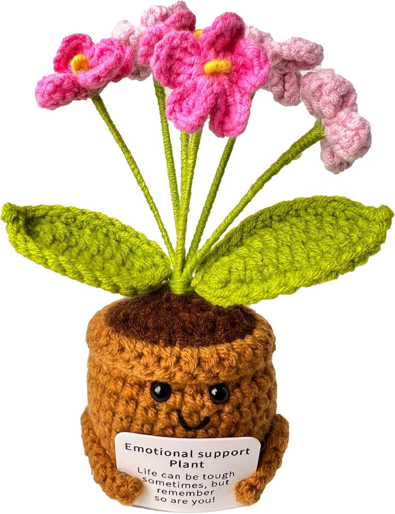 Emotional Support Crochet Flowers with Positive Card