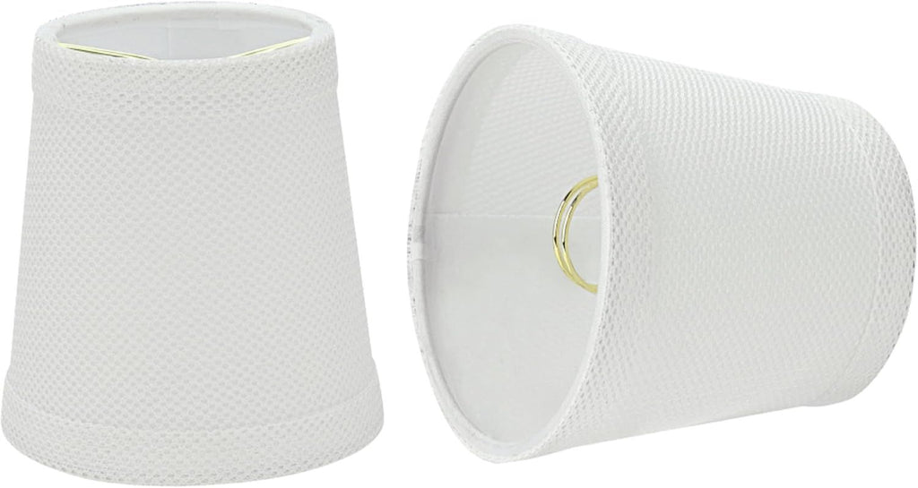 Empire Clip-On Chandelier Lamp Shade, White, 3" Top x 4" Bottom x 4" Slant Height, Set of 2