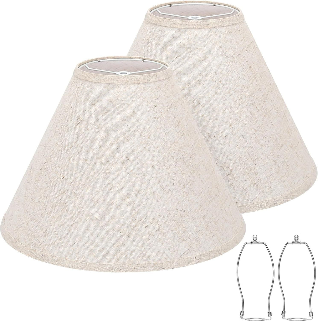 Empire Lamp Shades Set of 2, 6" Top x 16" Bottom x 10.8" High, Large Beige Lamp Shades for Table Lamps Floor Lamps
