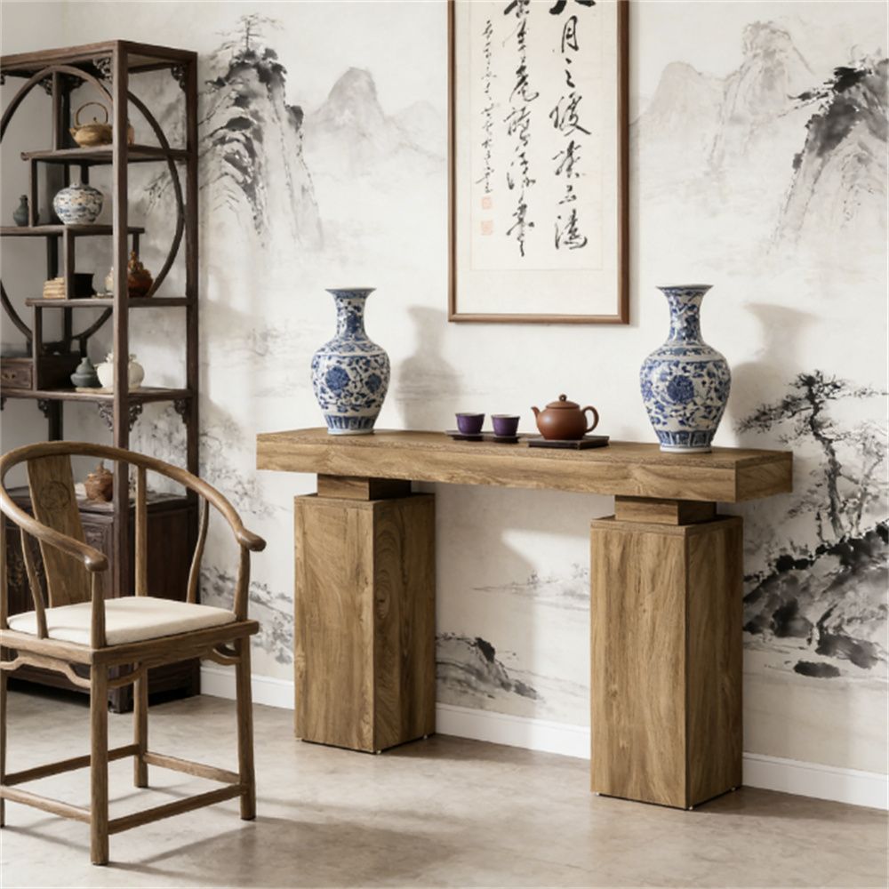 Entrance table, main console, wooden entrance table, foyer table, display table