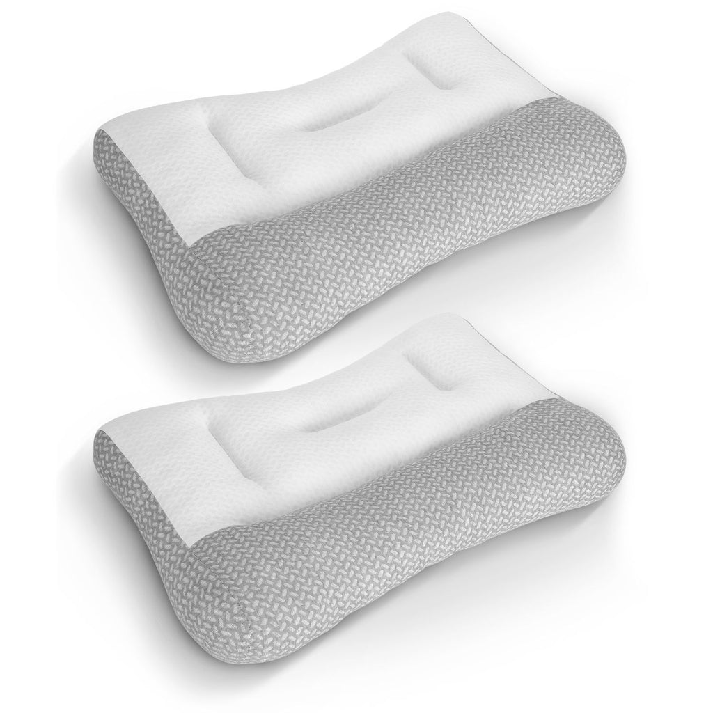 Ergonomic Bed Pillow Breathable Mesh Pillow for Neck Support Dual Height Design Down Alternative Pillow for Side Back Sleepers