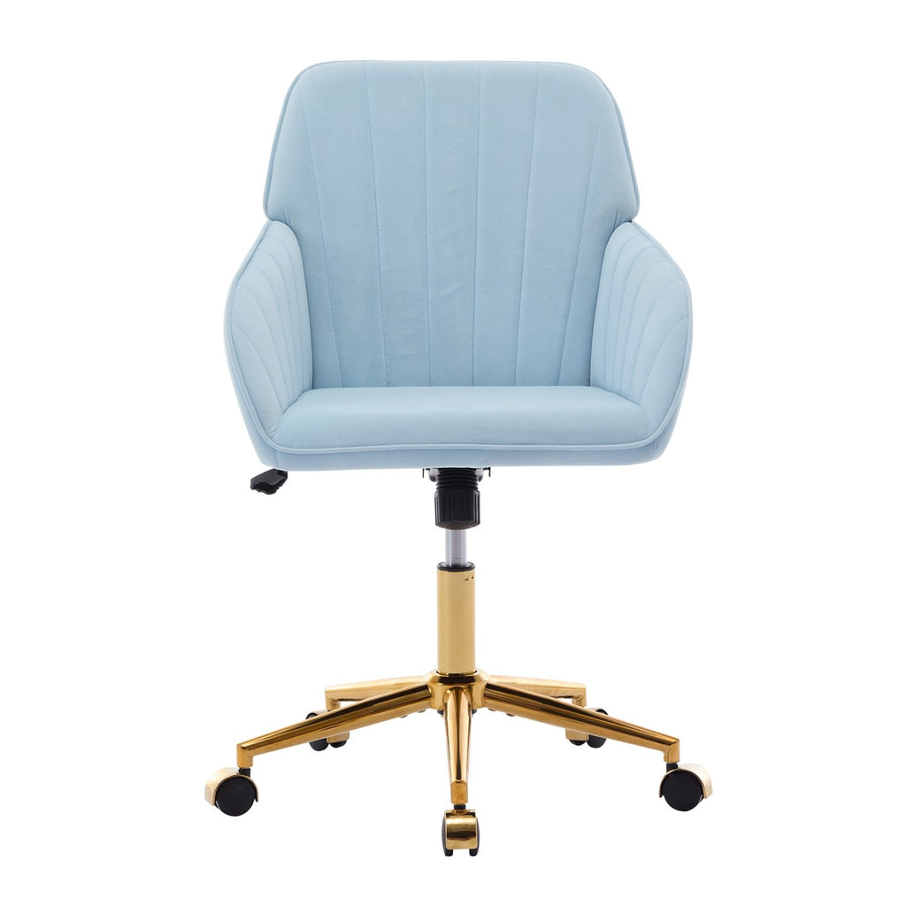 Ergonomic Office Chair with Memory Foam Cushion Corduroy Upholstered Desk Chair Adjustable Swivel Rolling Chair 300LBS Metal Base for Home Office Bedroom Vanity