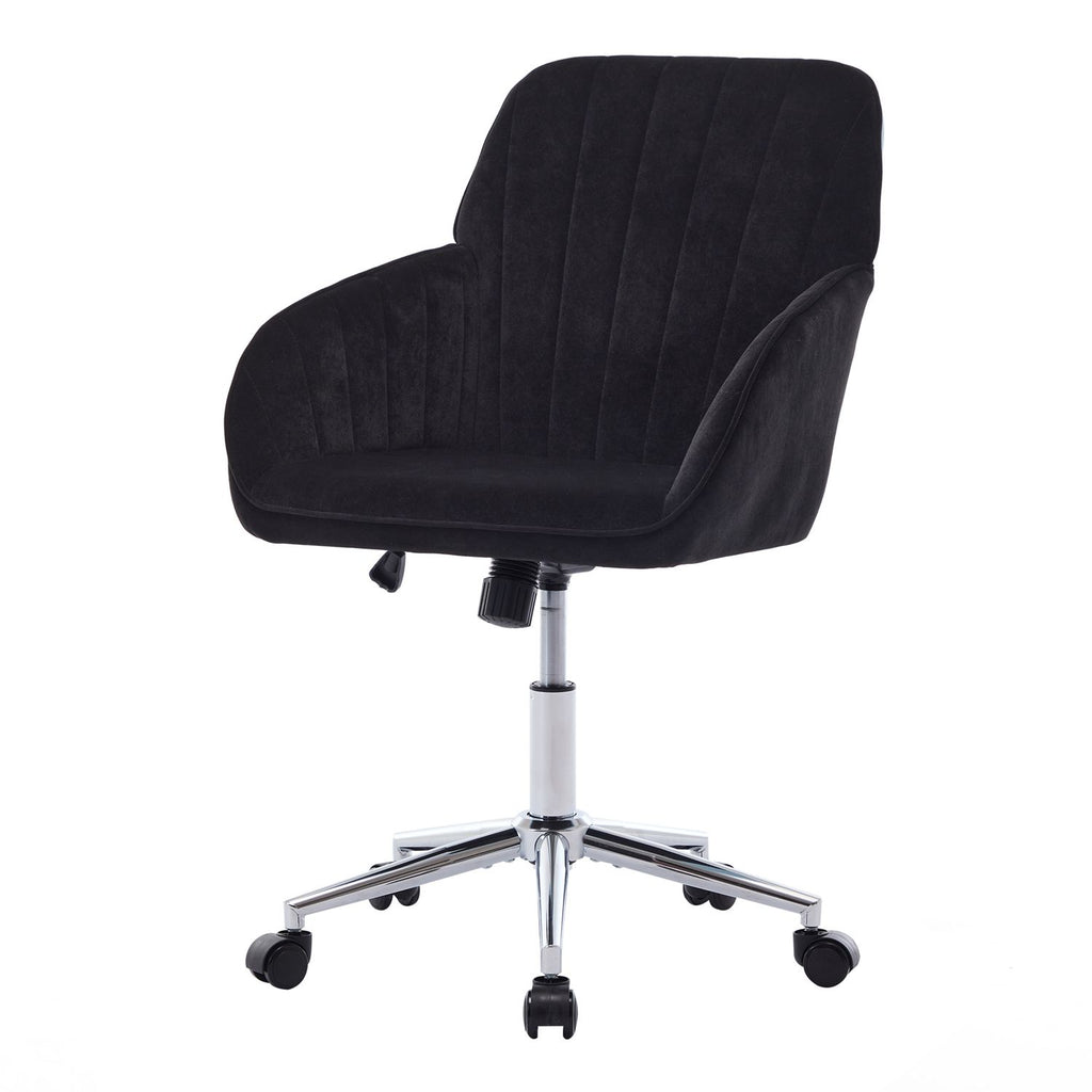 Ergonomic Office Chair with Memory Foam Cushion Corduroy Upholstered Desk Chair Adjustable Swivel Rolling Chair 300LBS Metal Base for Home Office Bedroom Vanity