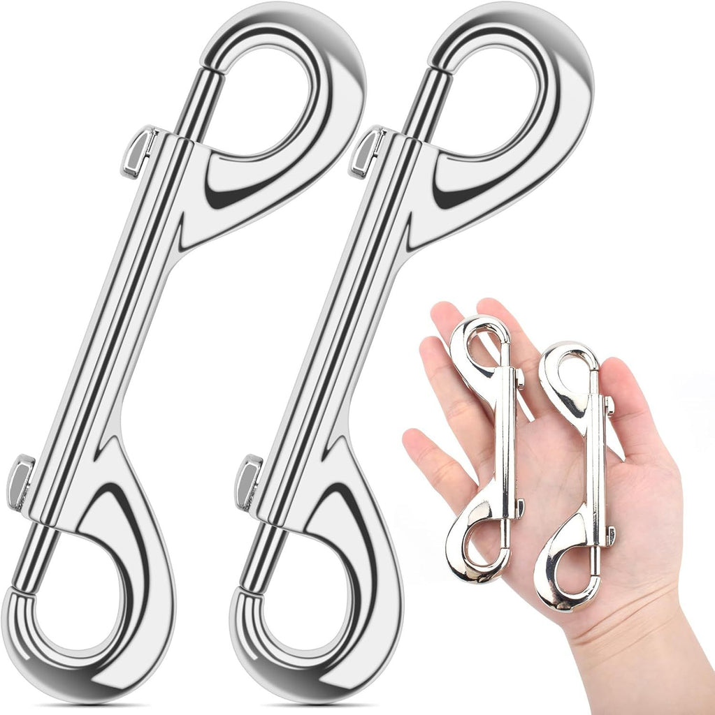 Extra Large 4.7 inch Double Ended Bolt Snaps Hooks 220lbs Load Capacity Zinc Alloy Buckles for Cats Dogs Horses Heavy Duty Trigger Snap for Water Bucket/Horse Feed/Hammocks/Key Chain