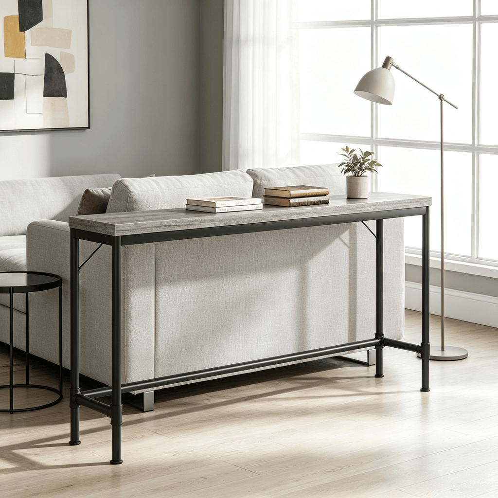 Extra Long Narrow Console Table 70.9 Inch Sofa Table Industrial Style Hallway Furniture