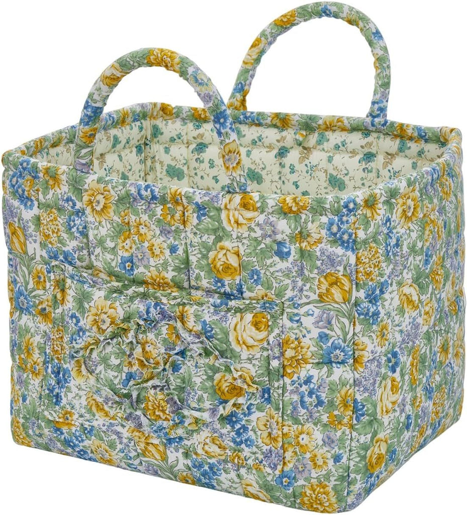 Fabric Storage Basket, Large Capacity Laundry Basket, 12.2'' x 10.23'' x 10.23'' Collapsible Laundry Hamper with Easy Carry Handles