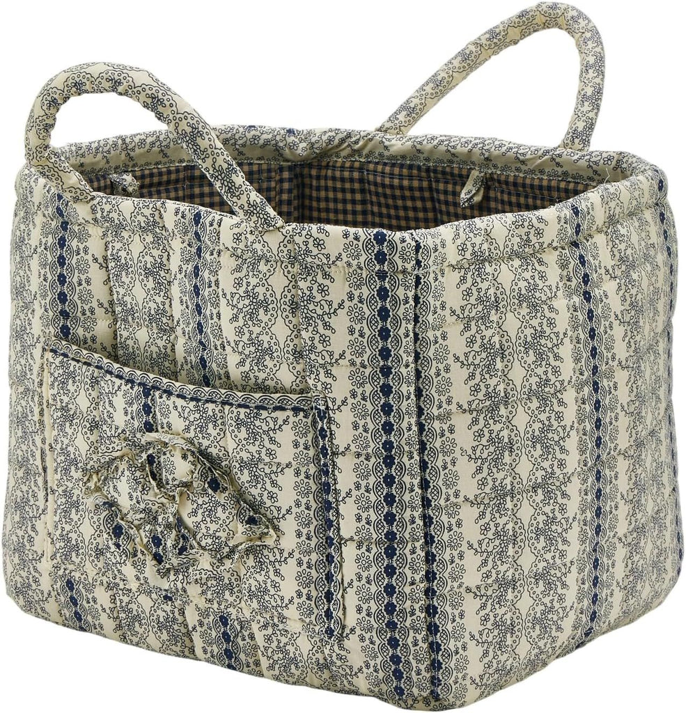 Fabric Storage Basket, Large Capacity Laundry Basket, 12.2'' x 10.23'' x 10.23'' Collapsible Laundry Hamper with Easy Carry Handles