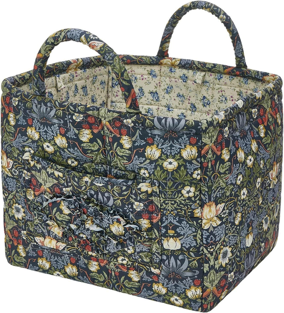 Fabric Storage Basket, Large Capacity Laundry Basket, 12.2'' x 10.23'' x 10.23'' Collapsible Laundry Hamper with Easy Carry Handles