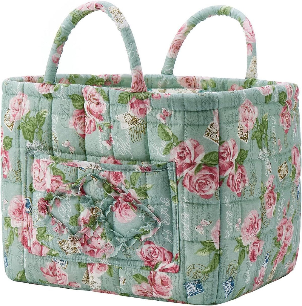 Fabric Storage Basket, Large Capacity Laundry Basket, 12.2'' x 10.23'' x 10.23'' Collapsible Laundry Hamper with Easy Carry Handles