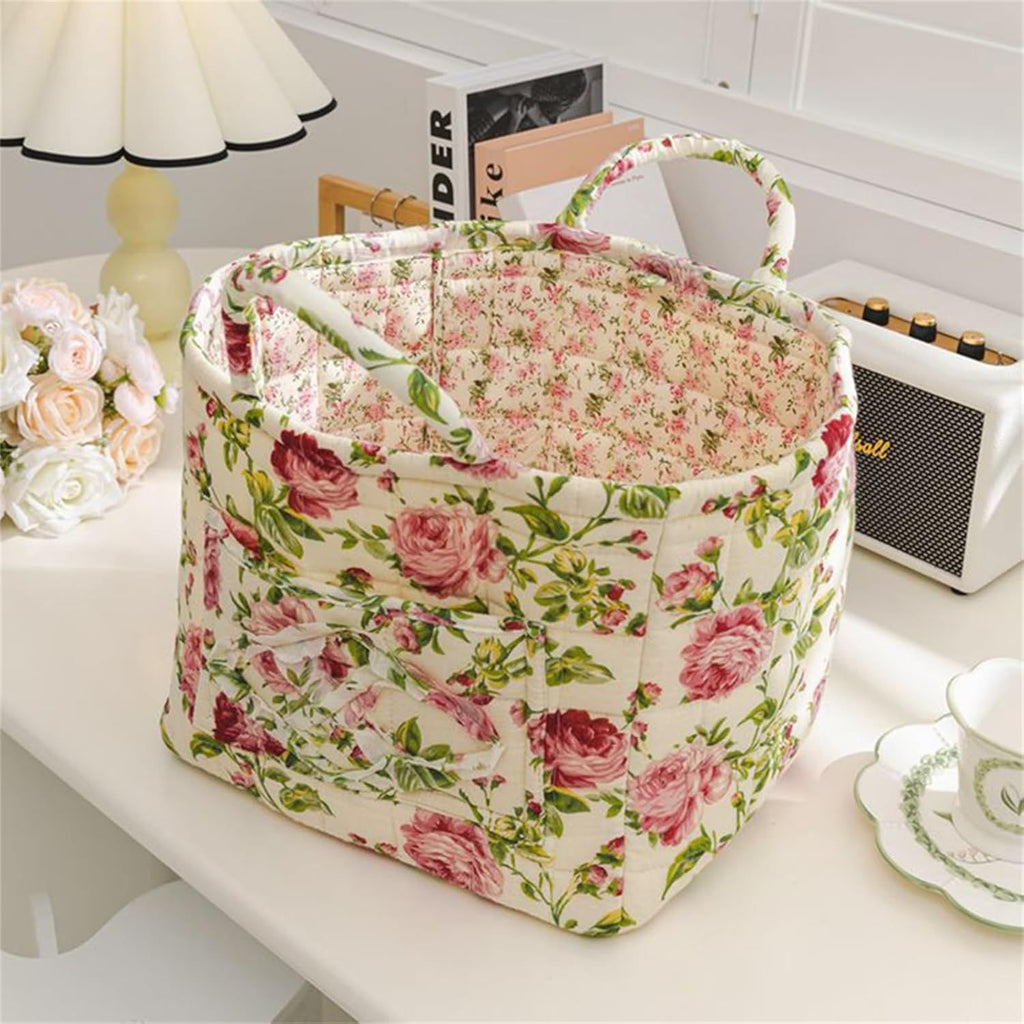 Fabric Storage Basket, Large Capacity Laundry Basket, 12.2'' x 10.23'' x 10.23'' Collapsible Laundry Hamper with Easy Carry Handles