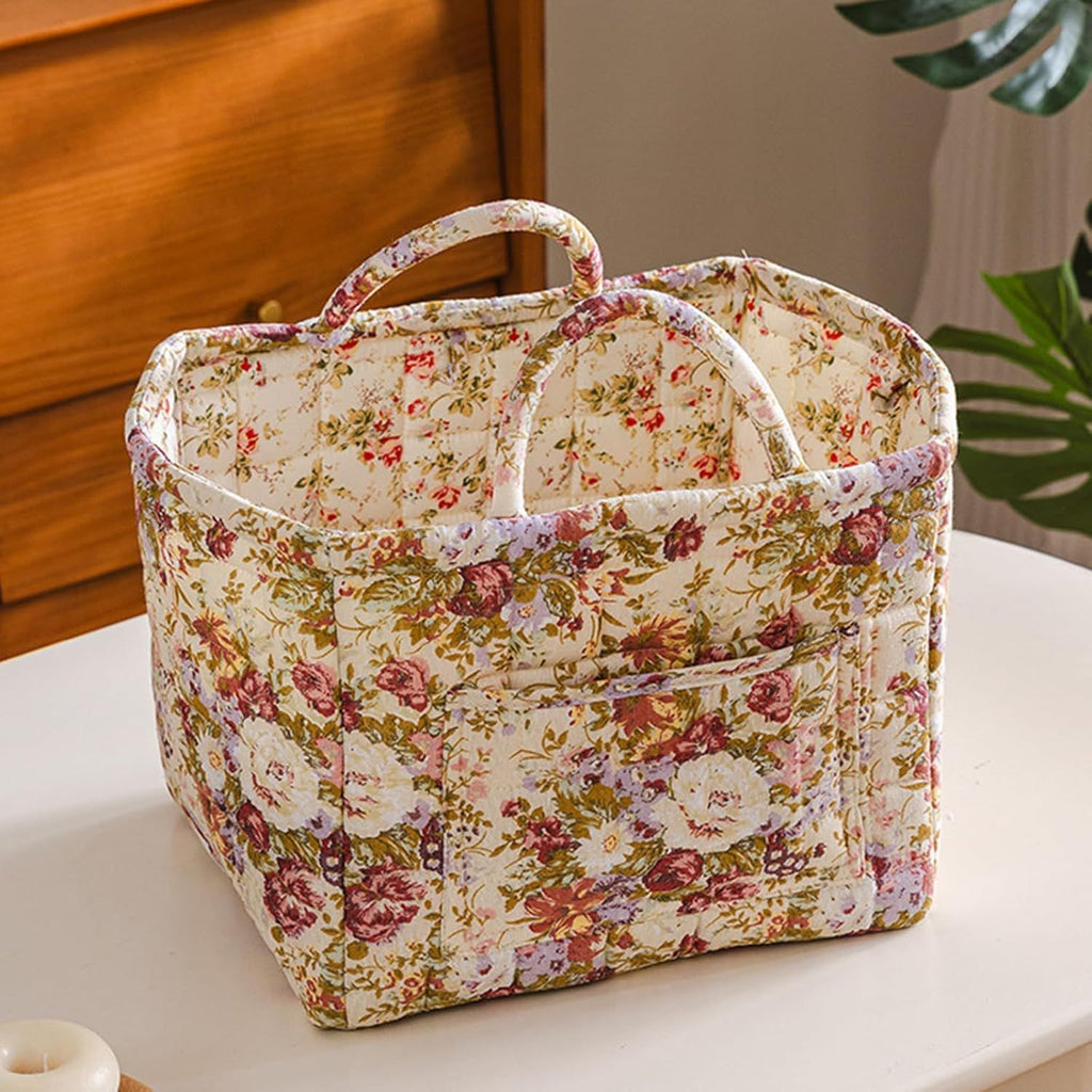 Fabric Storage Basket, Large Capacity Laundry Basket, 12.2'' x 10.23'' x 10.23'' Collapsible Laundry Hamper with Easy Carry Handles