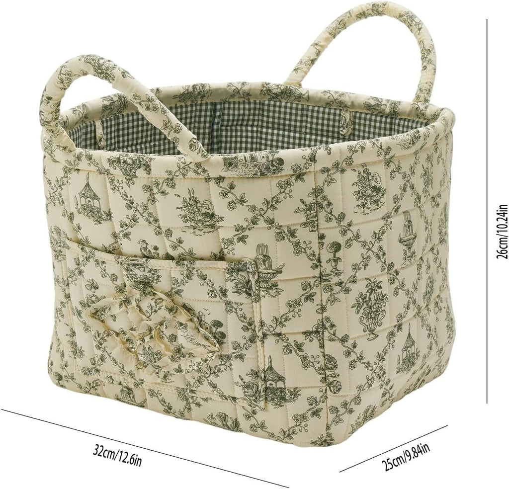 Fabric Storage Basket, Large Capacity Laundry Basket, 12.2'' x 10.23'' x 10.23'' Collapsible Laundry Hamper with Easy Carry Handles