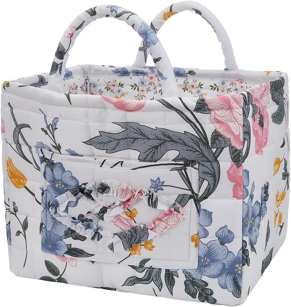 Fabric Storage Basket, Large Capacity Laundry Basket, 12.2'' x 10.23'' x 10.23'' Collapsible Laundry Hamper with Easy Carry Handles
