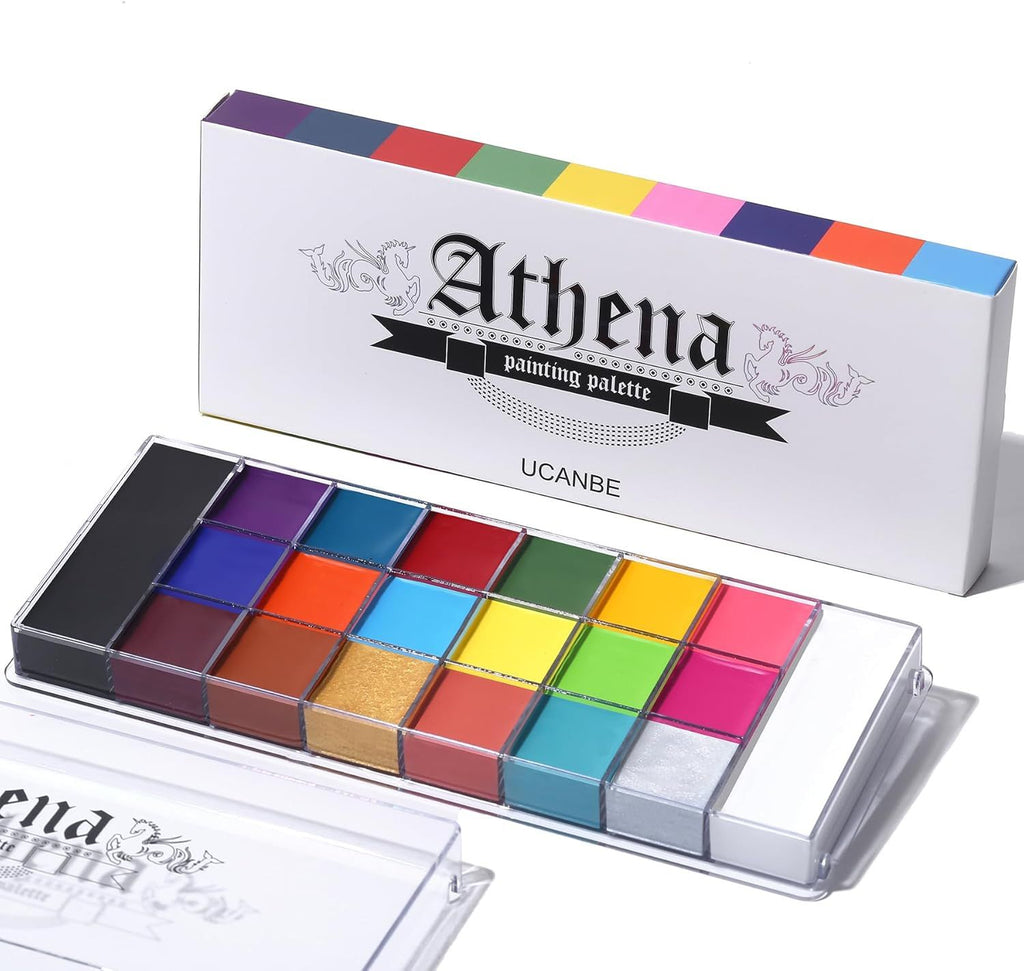 Face Body Paint Oil Palette, Professional Flash Non Toxic Safe Tattoo Halloween FX Party Artist Fancy Makeup Painting Kit For Kids and Adult