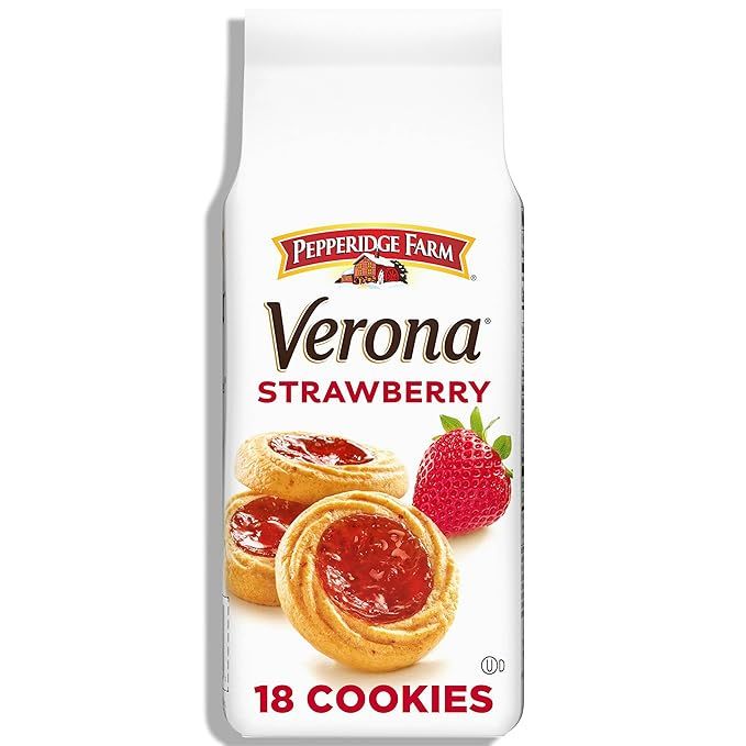 Farm Verona Strawberry Thumbprint Cookies, 6.75 OZ Bag (18 Cookies)