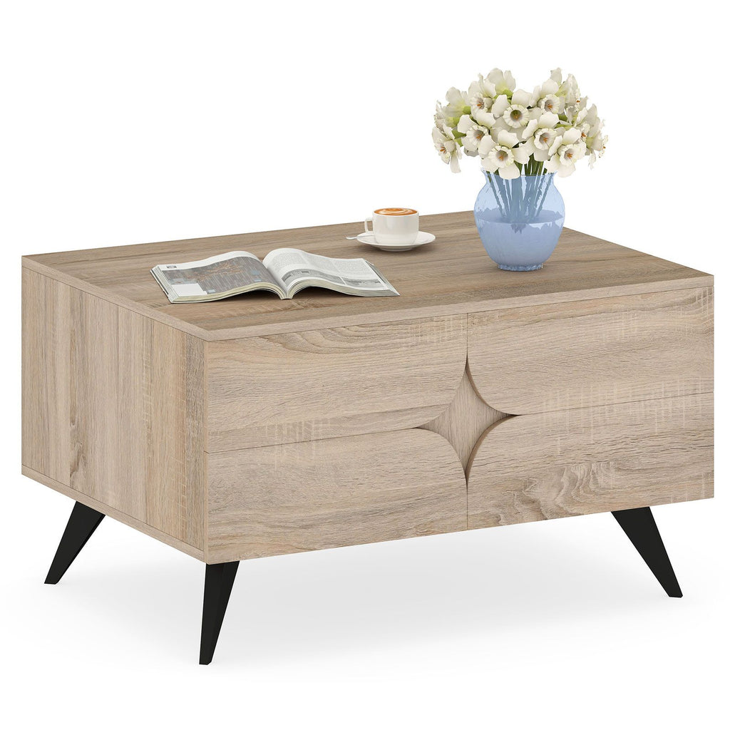 Farmhouse Accent Modern Coffee Table with Storage for Living Room Bedroom