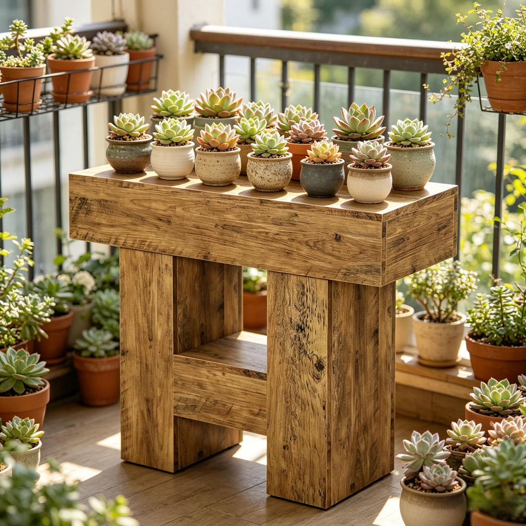 Farmhouse End Table with 2-Tier Shelf 31.5 Inch Sofa Side Table with Heavy Duty Base Living Room Decorative Table