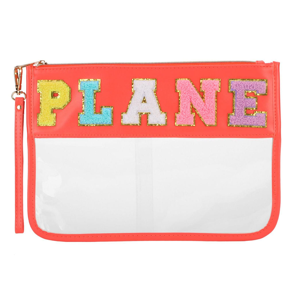 Fashion PLANE Alphabet Transparent Organizer Bag, Waterproof and Visible, Travel Carry-On Handbag
