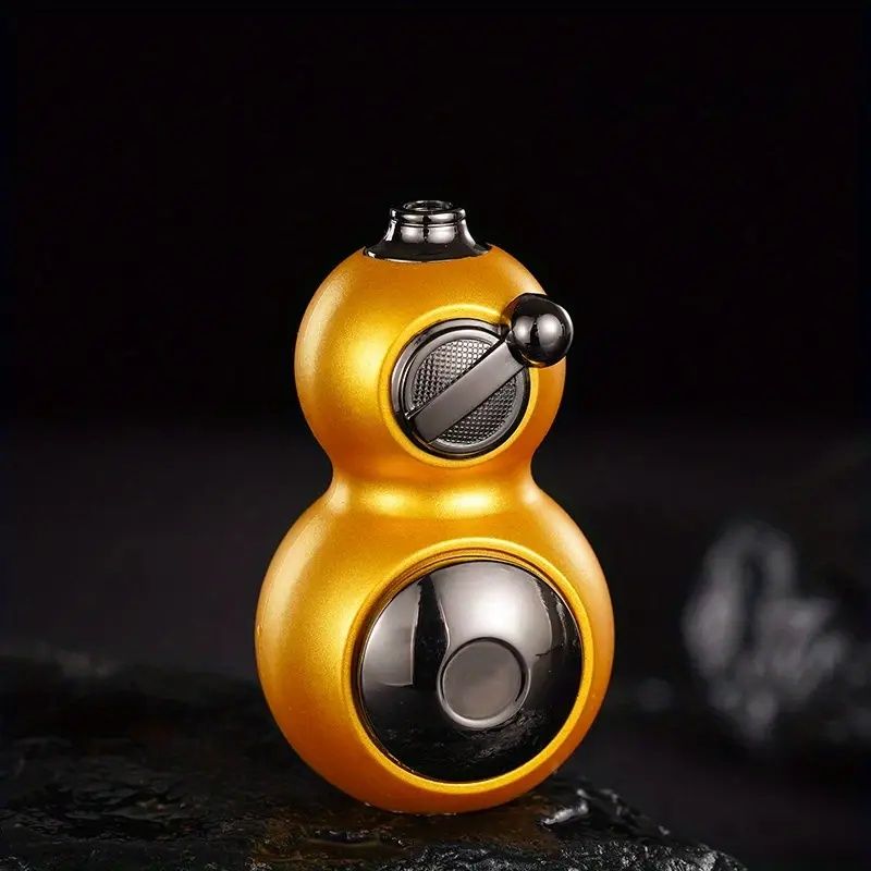 Father's Day gift on June 15th: Metal windproof torch lighter, portable in gourd shape, windproof green flame, rotating and playable body to relieve stress, surprise gift, festival party, outdoor (wit