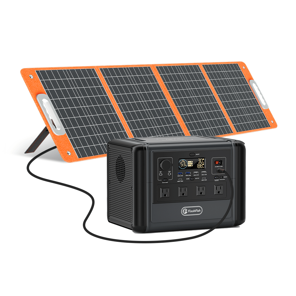 FF Flashfish 1200W Portable Power Station, 768Wh LiFePO4 High-capacity Solar Generator, Power Battery Backup With 4*AC Outputs And 6*USB Outputs, Suitable For RV Travel, Home Emergencies, Backyard Gar