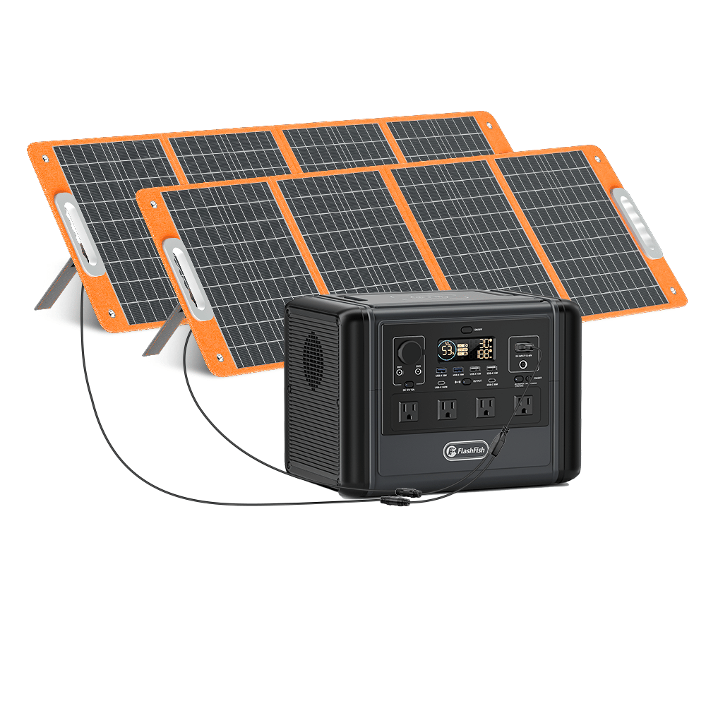 FF Flashfish 1200W Portable Power Station, 768Wh LiFePO4 High-capacity Solar Generator, Power Battery Backup With 4*AC Outputs And 6*USB Outputs, Suitable For RV Travel, Home Emergencies, Backyard Gar