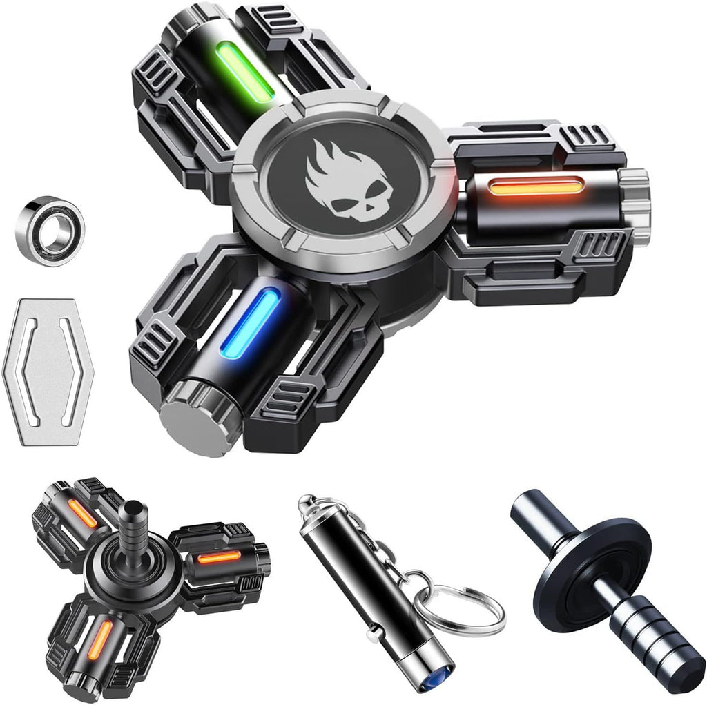 Fidget Spinners, Fidget Spinner Gifts for Adults, Finger Hand Spinner, Metal Fidget Spinner, Fidget Toys, Fidgets for Teens, Stress Anxiety ADHD Relief Figets Toy, Luminous Night Effects