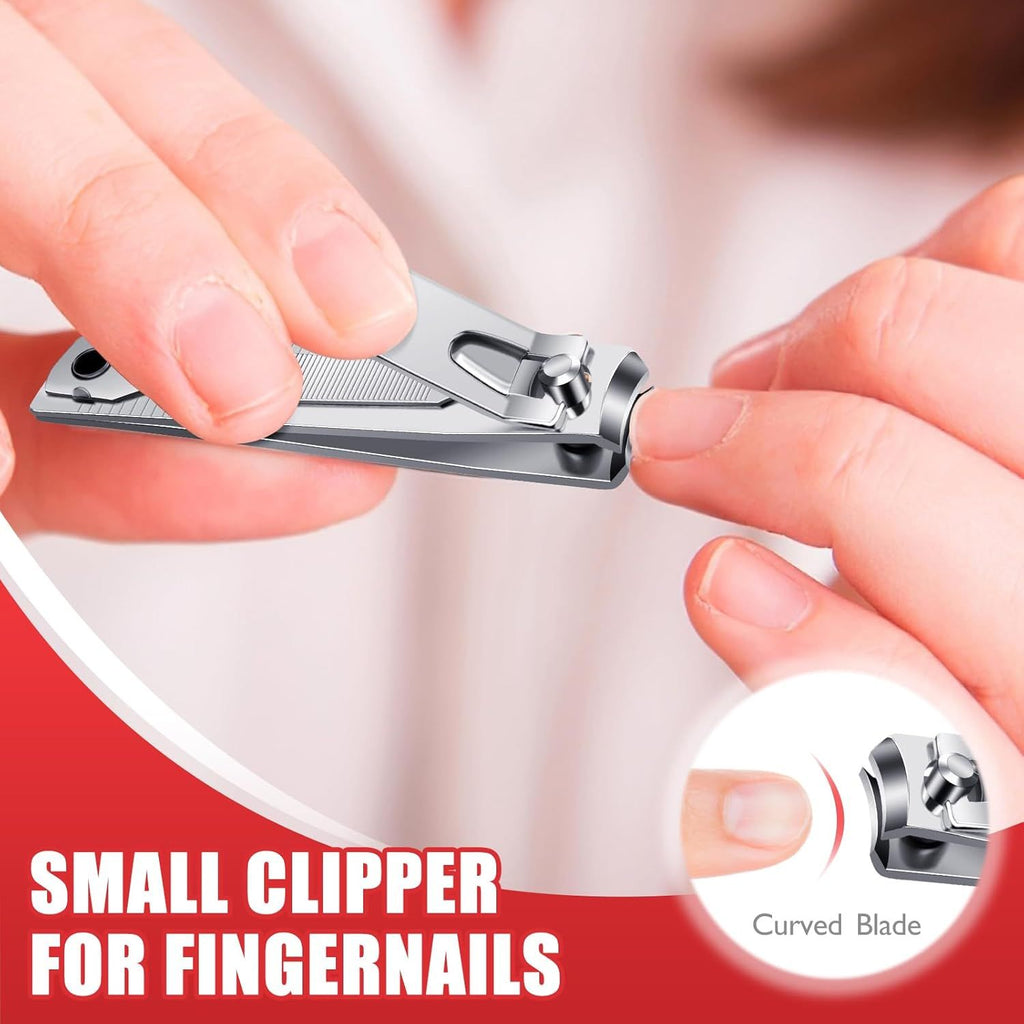 Finger Nail Clippers Adult - Christmas Stocking Stuffers 8 Pack Nail Clippers Bulk for Men Women Sharp Travel Toenail Clippers and Fingernail Clipper Set Curved Cutter Trimmer with Nail File