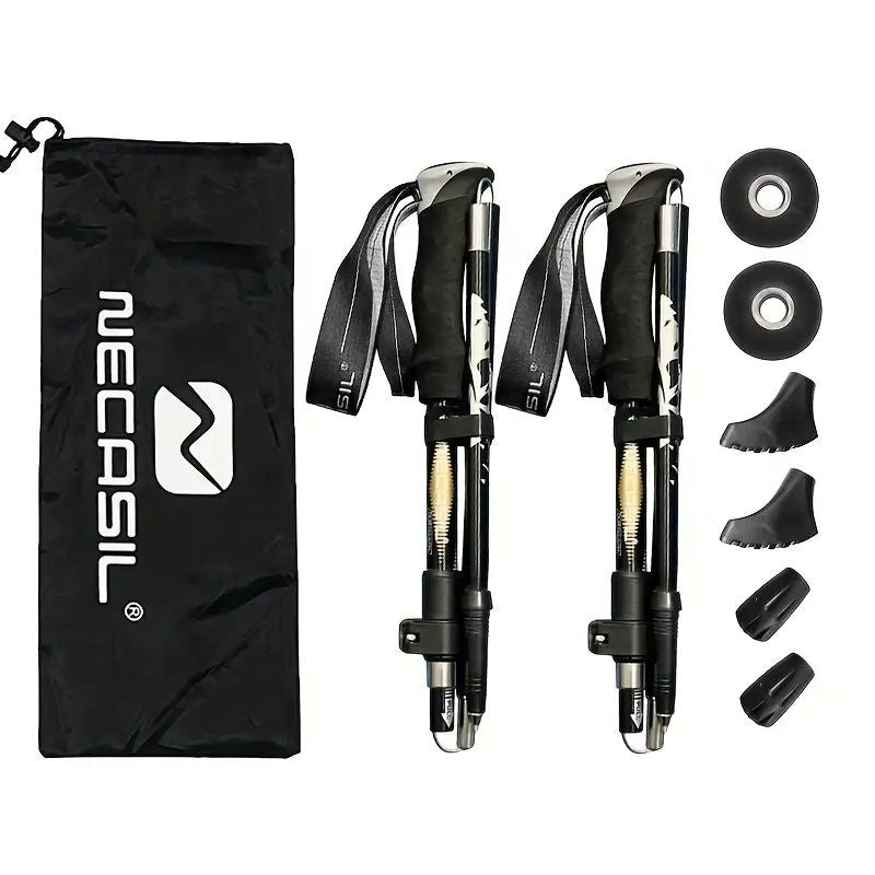 Five Section Folding Trekking Cane For Hiking And Walking - Lightweight 7075 Aluminum, Strong And Durable Outer Lock And High-density EVA Grip, Men'S And Women'S Cane, Foldable, Stretchable, Camping E