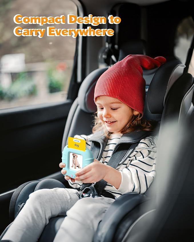Flash Cards for Toddlers 1 2 3 4 Year Olds, Montessori Language Learning with 224 Words, Pocket Speech Therapy and Autism Playthings, Children's Sensory Educational Device
