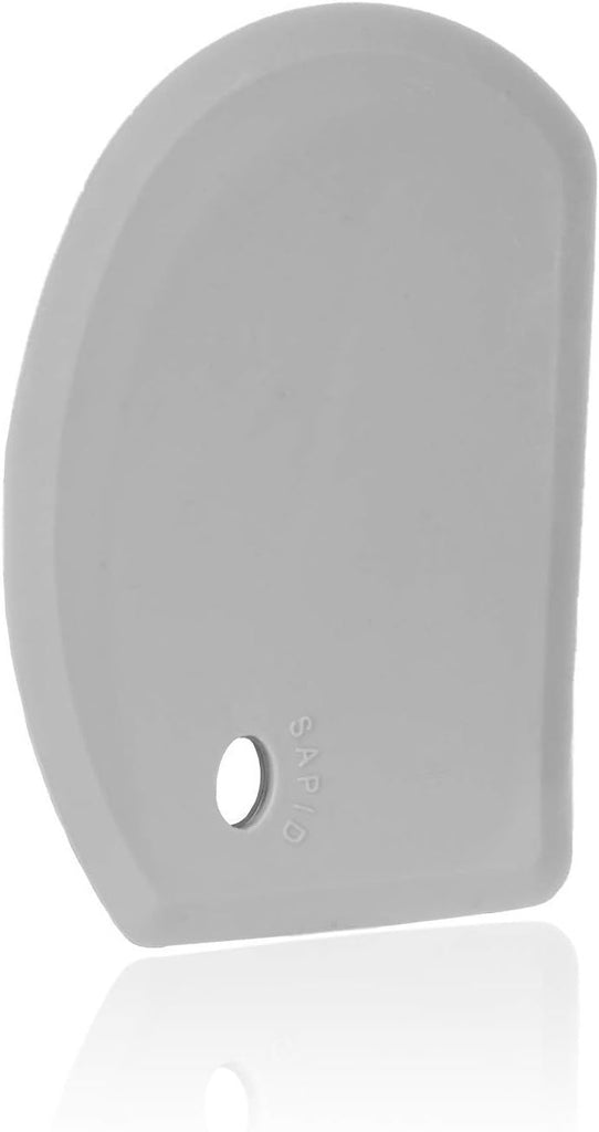 Flexible Curved Edge Silicone Bowl Scraper(5.98"x4.3"), Food Grade Dough Scraper for Baking Sourdough Bread, Cake, Multipurpose Kitchen Dish Scrapers, Easy to Clean (1, Gray)