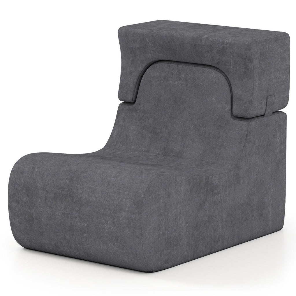Floor Chair Lazy Sofa with Detachable Headrest