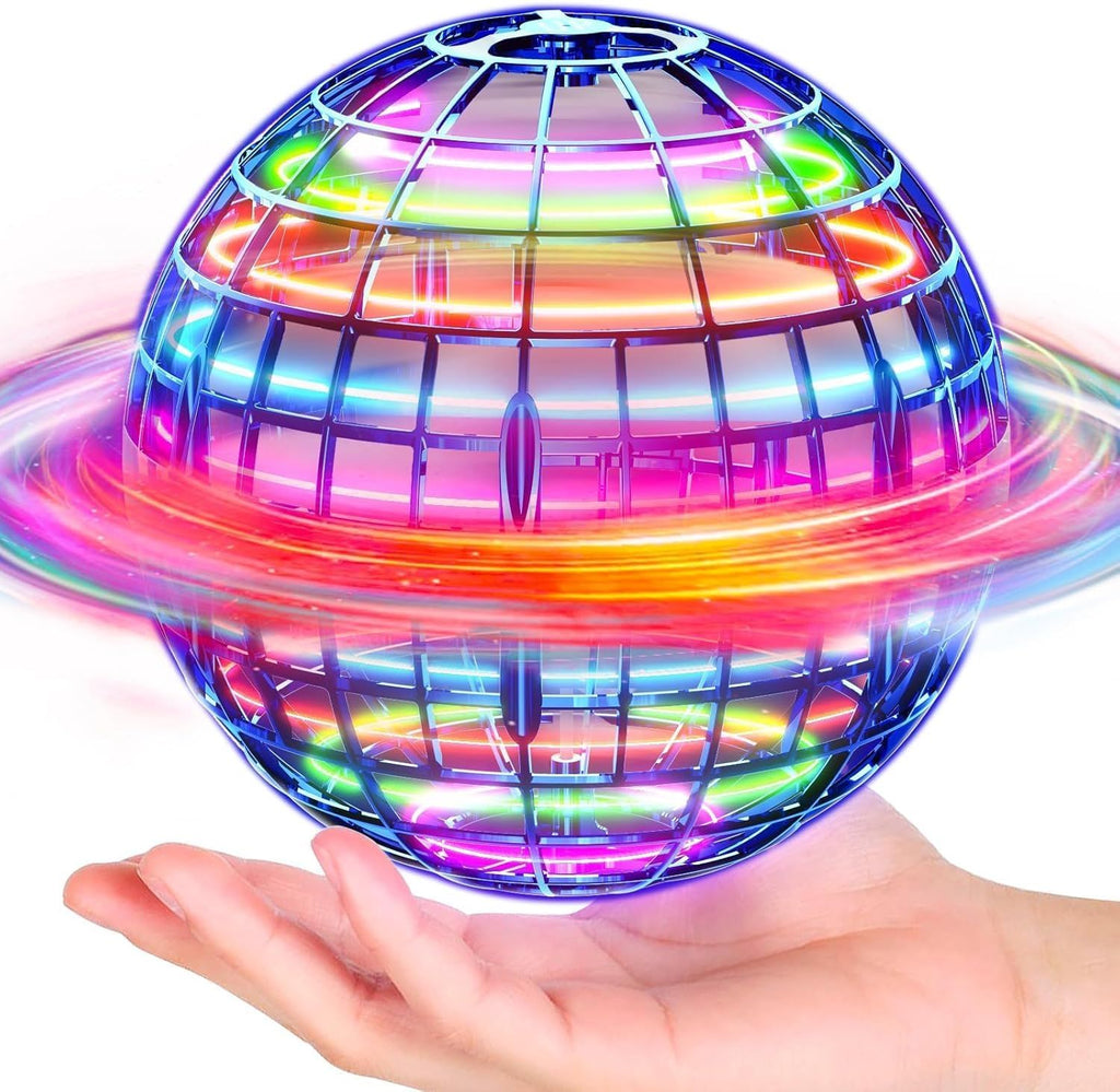 Flying Orb Ball (Blue, 2025 Upgraded) with Dazzling Lights, Magic Hover Spinner, Cool Boomerang Drone, Floating Cosmic Globe
