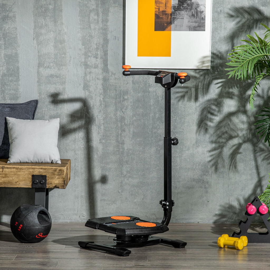 Foldable Ab Twister, Height Adjustable Twist Board with LCD Monitor, for Total Body Toning Workout