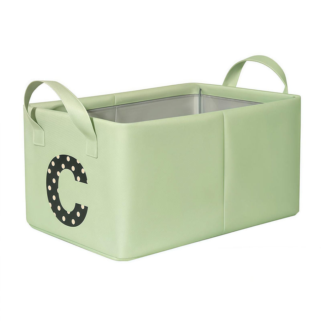 Foldable Fabric Storage Bin with Custom Monogram, Cute Nursery Organizer