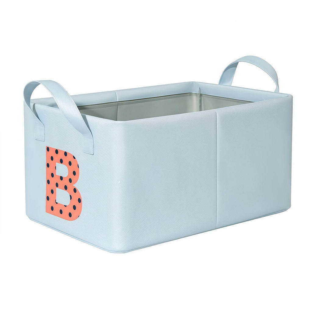 Foldable Fabric Storage Bin with Custom Monogram, Cute Nursery Organizer