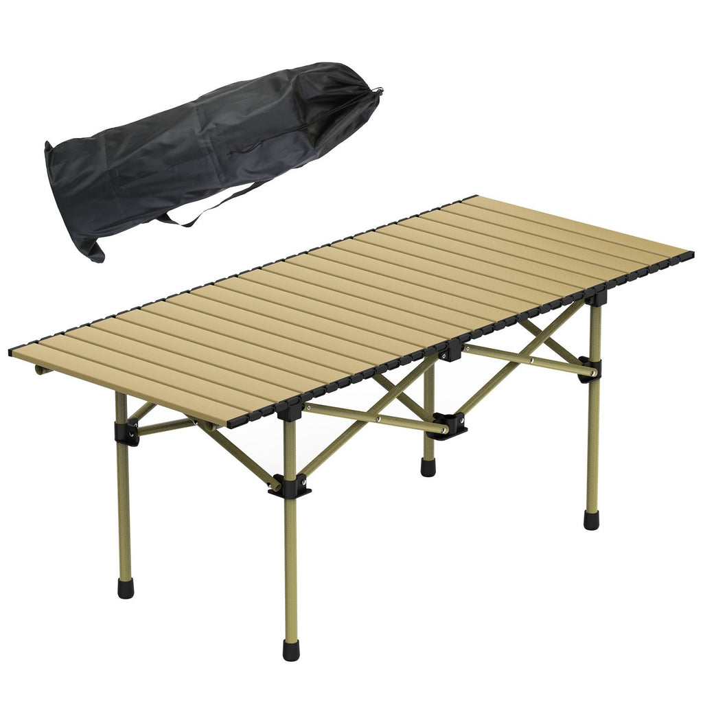 Folding Camping Table Portable Lightweight Carbon Steel Roll-up Picnic BBQ Desk with Carry Bag Heavy Duty for Outdoor Beach Backyard Party Patio Camping Hiking BBQ Picnic Fishing