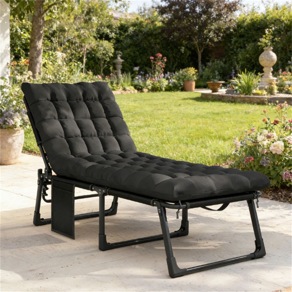 Folding chair, lounge chair, outdoor chair, sun chair, black