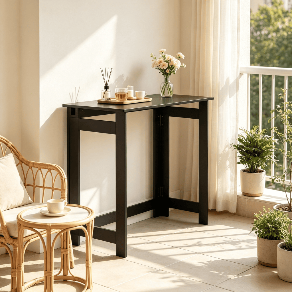 Folding Console Table with Foldable Legs for Home Decor And Organization Multi-Functional Compact Design