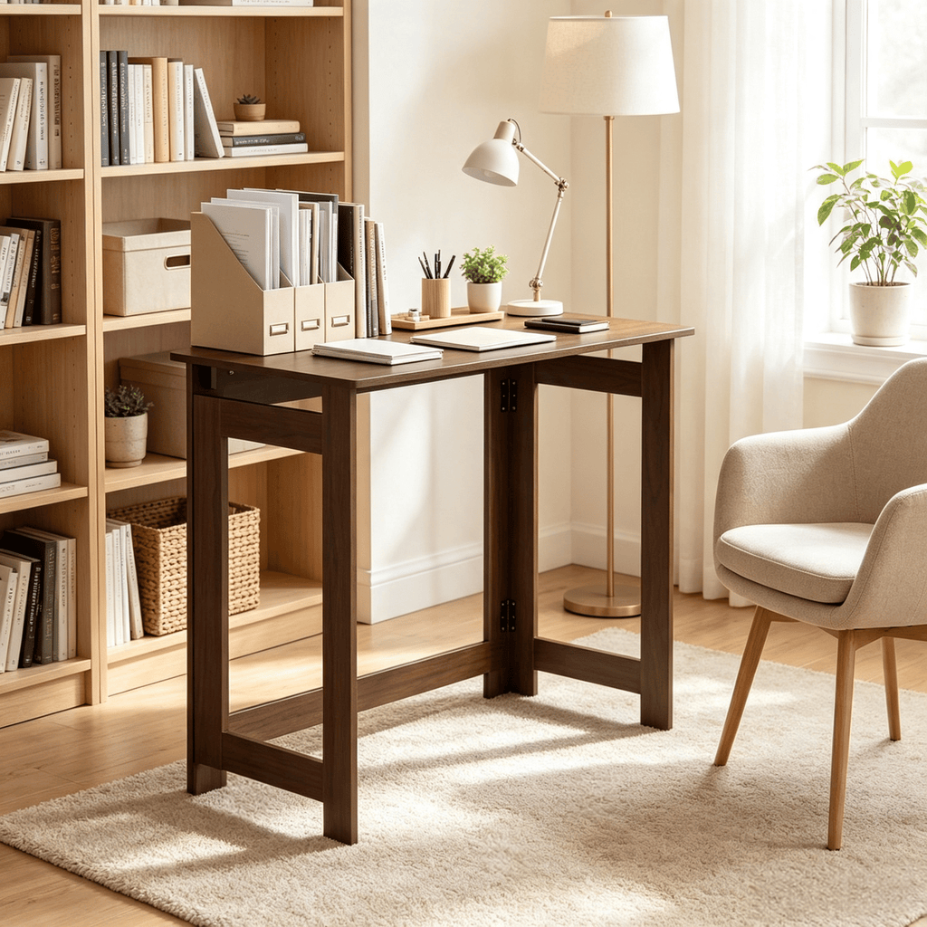 Folding Console Table with Foldable Legs for Home Decor And Organization Multi-Functional Compact Design