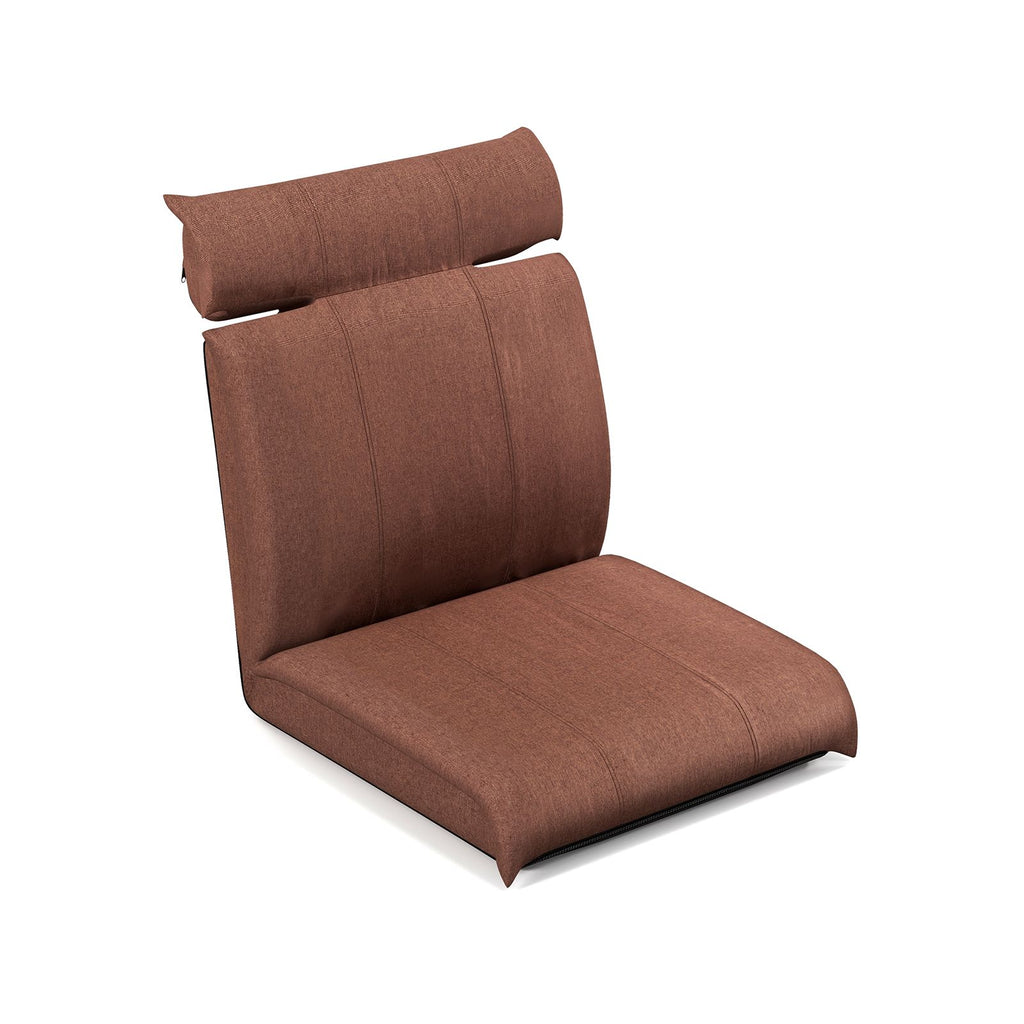 Folding Floor Chair with 14-Poistion Adjustable Backrest and 5-Position Adjustable Headrest