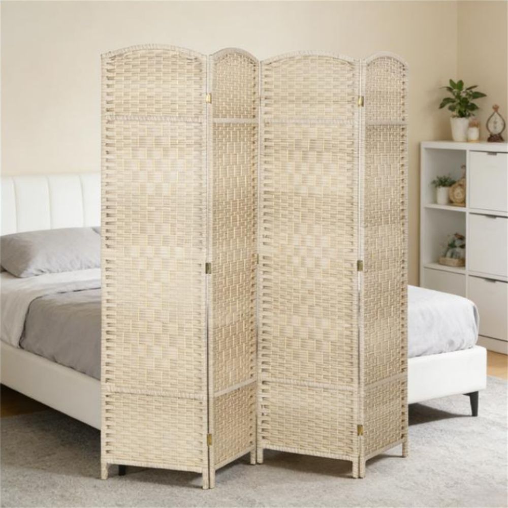 Folding room partition screen with 3 panels, privacy screen, Washed Oak