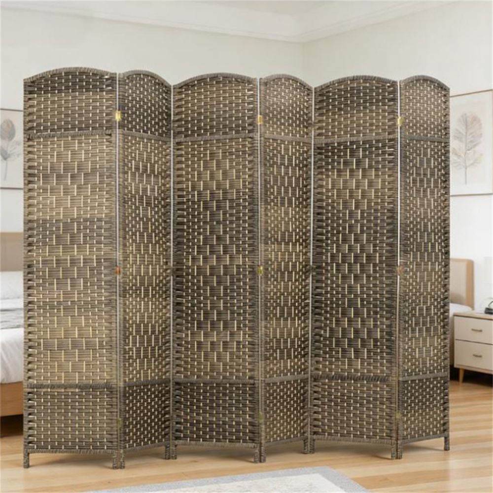 Folding room partition screen with 6 panels, privacy screen