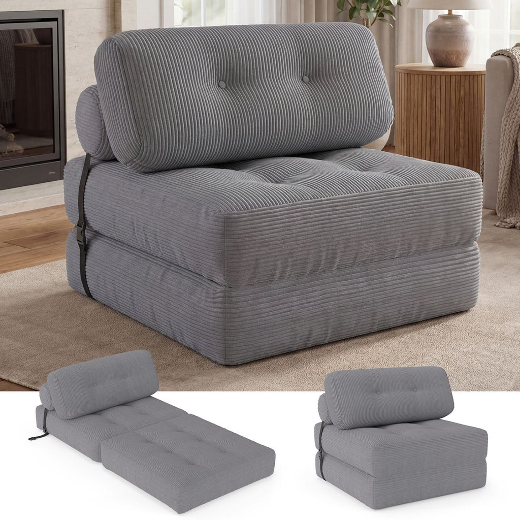 Folding Sofa Bed with Pillow and Back Support for Living Room